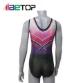 Sublimation niñas impresas gimnasia sin mangas leotardas