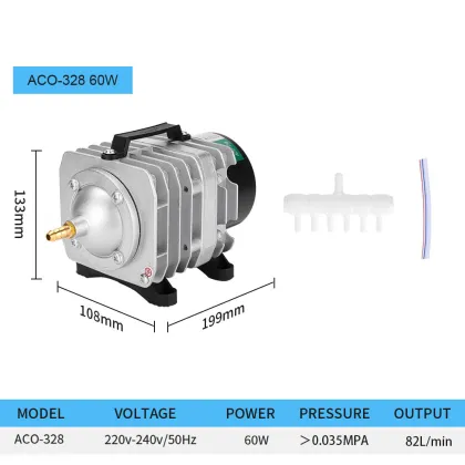 HAILEA Electromagnetic Oxygen-Increasing Air Compressor Fish Pond Oxygen Pump: ACO208, ACO308, ACO318 Models