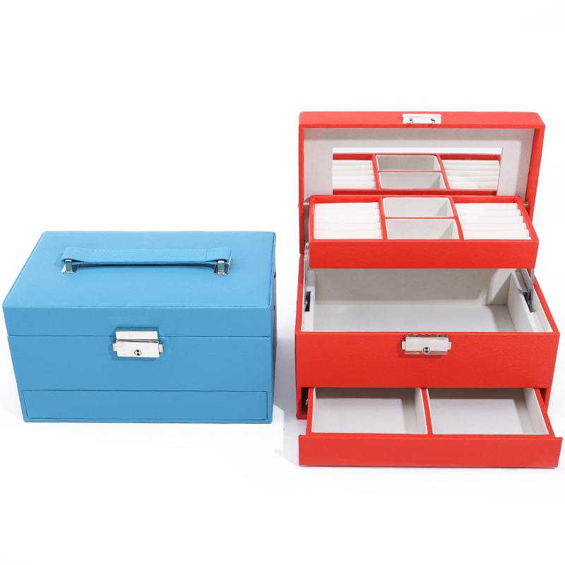 Large Capacity Custom Logo Jewelry Box with Mirror