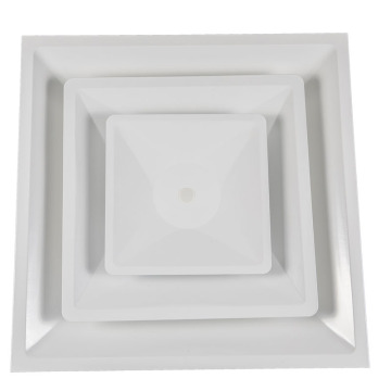 24\" x 24\" T-Bar Ceiling HVAC Supply Grille: Flat Plate Plaque Diffuser Vent Connection for Lay-in Applications