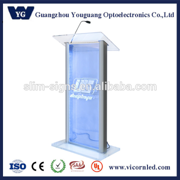 Fashion Acrylic lecture podium with LED light