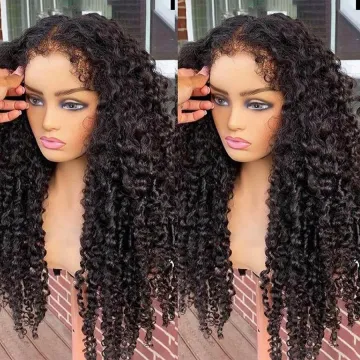 4C Edges Deep Curly Wave HD Lace Front Wig with Realistic Hairline