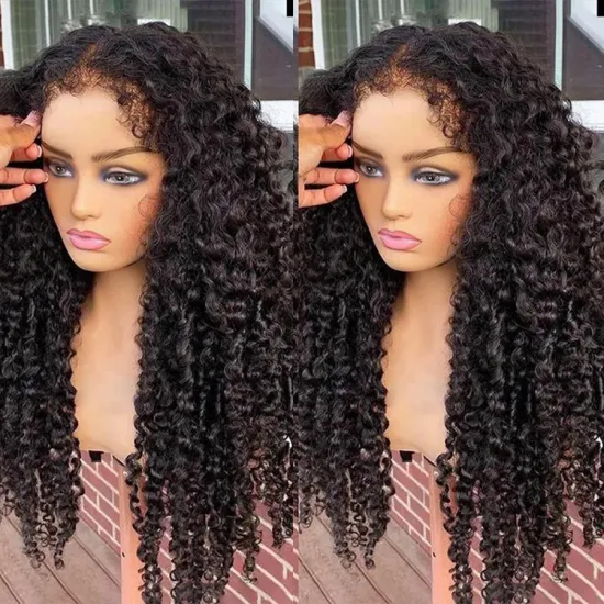 4C Edges Deep Curly Wave HD Lace Front Wig with Realistic Hairline