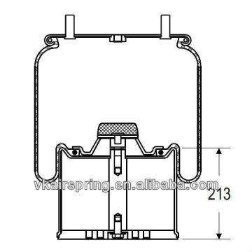 BPW 05.429.41.71.1 Rubber air bellow 942MB/ Air spring 1R14-781 Gas-filled air ride suspension system steel parts steel piston