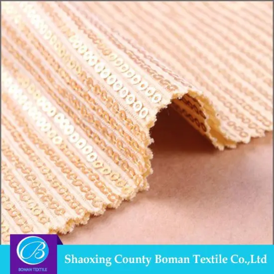 China supplier Top selling Beautiful Polyester clear sequin fabric