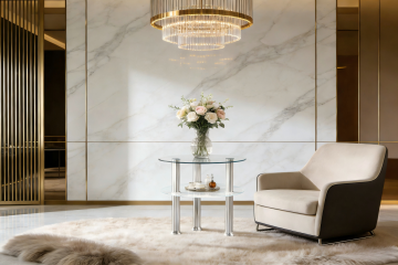 Stylish Two-Tier Side Table with Glass Top