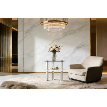 Стильный двухъярусный столик со стеклянной столешницей