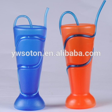 PP cool color plastic party yard kid long neck straw cup