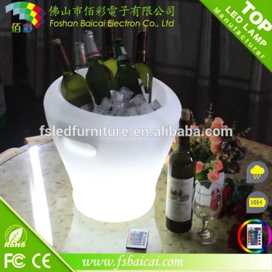 Rechargeable PE plastic led night club ice bucket