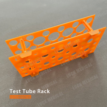 Tubos de ensayo de laboratorio y estante de tubos de ensayo