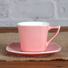 3OZ tasse rose et soucoupe