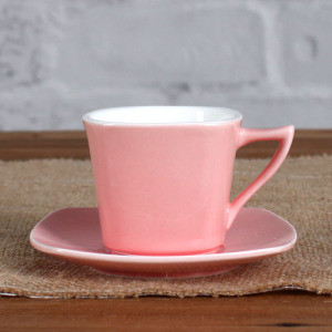 3OZ pink cup and saucer