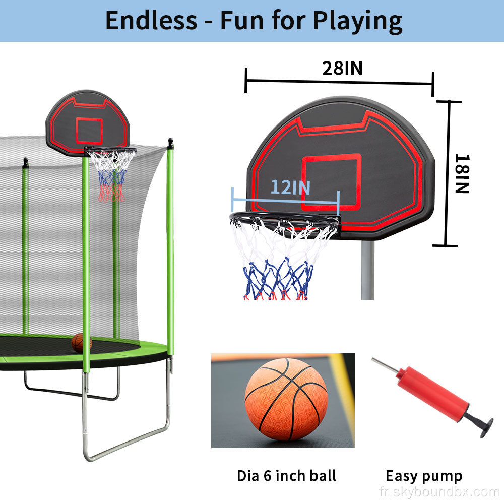 Trampoline extérieure de 10 pieds avec descente