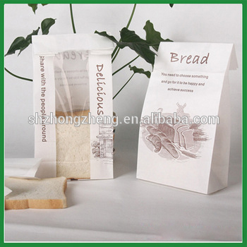 printing side gusset bag bread bags with clear window