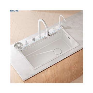 304 Stainless Steel Nano Sink with Pull-Out Faucet and Pressurized Sink Glass Rinser