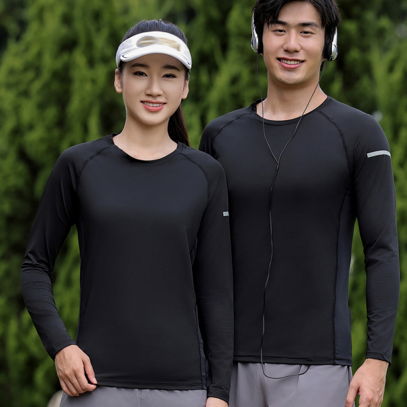 Men Dry Fit Workout Long Sleeve Athletic Gym