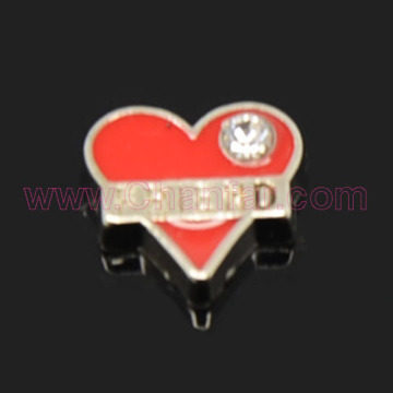 Wholesale heart shape metal small charms beads for glass locket jewelry