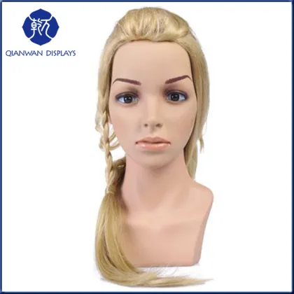 china practice beauty girl mannequin head bald wig