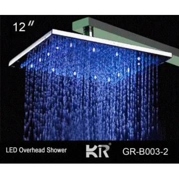 Brass+Chrome rain top colour shower with lighting