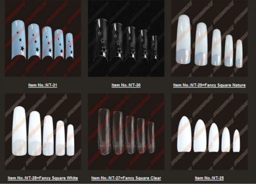 Fancy Cover French White/Nature acrylic nail tips wholesale+NT-63/61+500pcs/bag,100pcs/box
