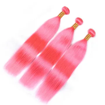 9a Grade Virgin Hair Wholesale Halloween Costumes Pink Straight Hair Extension Remy Hair WEAVING Silky Straight Wave >=45%