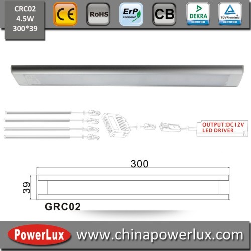 GRC02 Professional LED cabinet LED under cabinet light 4.5w Aluminium CE ROHS