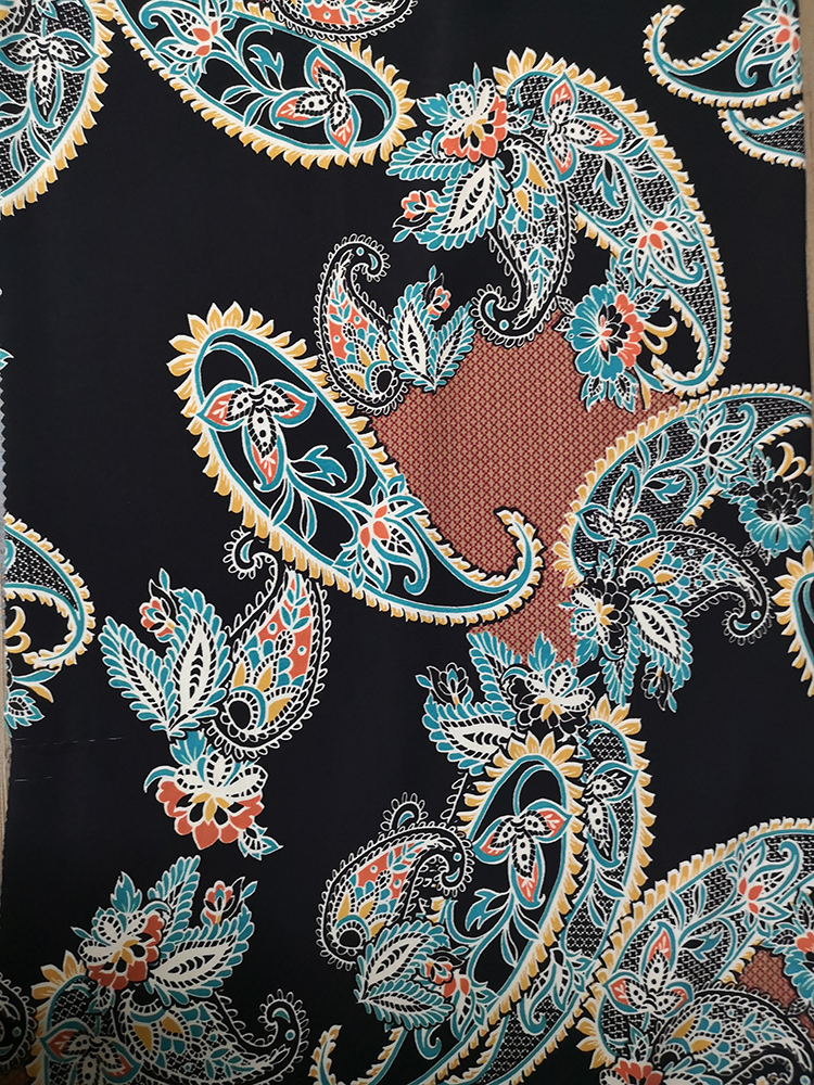 Tecido de impressão de Pasiley Design Rayon Voile 60S