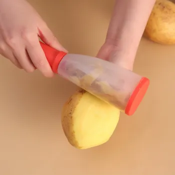 Stainless Steel Vegetable Peeler with Storage Tube: Multi-Function Peeler for Potatoes, Carrots, Apples & More in Kitchen Fruits Slicer and Peeling Knife