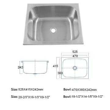 topmounted single bowl stainless steel sink