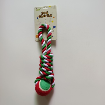 Christmas Dog Cotton Rope Toys Tooth Cleaning Pet Chew Toy Interactive Toy