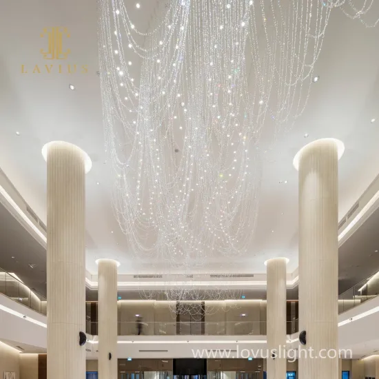 2022 lobby chandelier wave-shaped hotel chandelier personalized custom chandelier