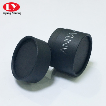 Custom White Ink Logo Black Round Tube Box