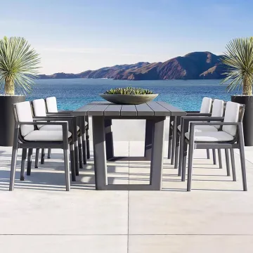Luxury Aluminum Dining Table and Chair Set for Outdoor Restaurant Garden Furniture