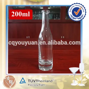 High flint 200ml small round glass bottle cork