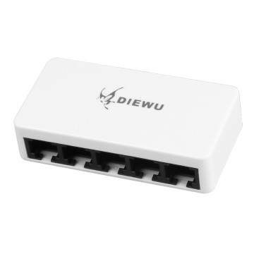 DIEWU 10/100Mbps 5 Port Micro USB Power Supply Fast Ethernet LAN RJ45 Network Switch Hub Support Power Bank Laptop Mobile Phone