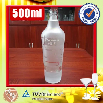 Frosted 500ml Vodka / Brandy / Rum Unique Shape Glass Liquor Bottle