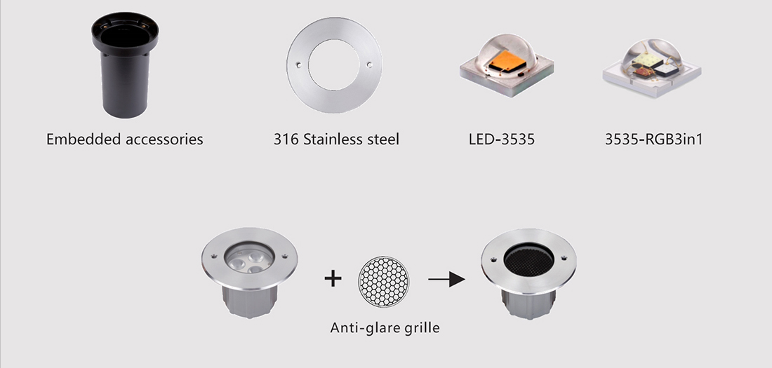 IP65 3*3W 116mm Led Underground light