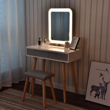 Vanity Table Set With Adjustable Brightness Mirror
