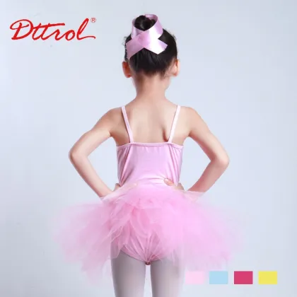 New Style children camisole girls gymnastics leotards with ballet tutu dress skirt D031009