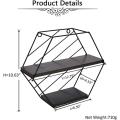 Black Hexagon Floating Shelves for Wall