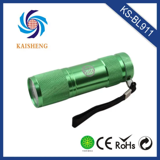 Mini Cheap Aluminum 9 LED Flashlight for Promotion Gift