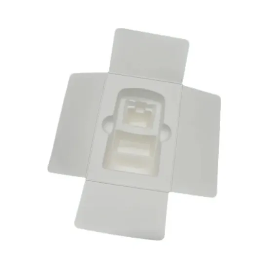 Biodegradable packaging molded paper pulp insert