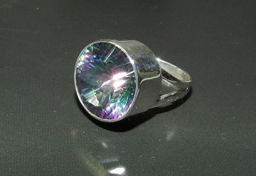 925 Sterling Silver Mystic Topaz Ring