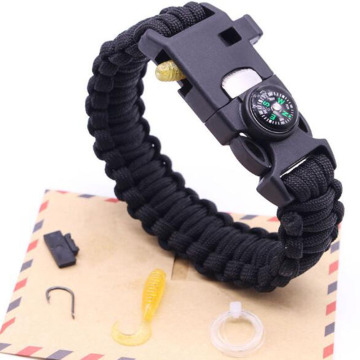 DIY Paracord Bracelet with Fishing Kit: Survival Compass for Camping & Rescue