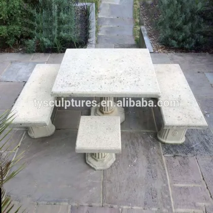 Outdoor garden stone chair and table