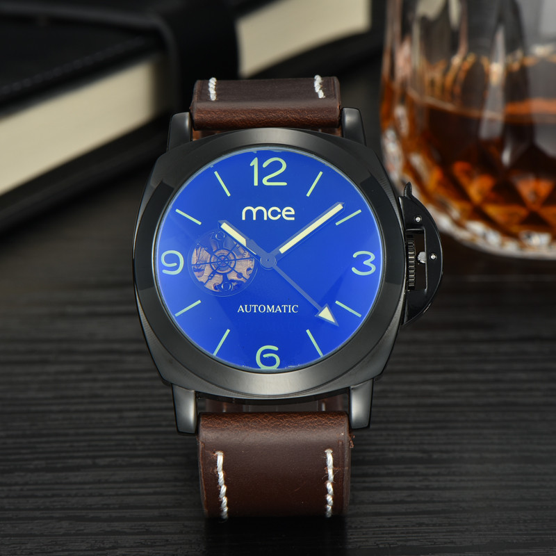 MCE Leather Mechanical Man Watches
