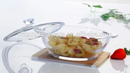 High quality clear round glass soup pot microwave glass pot