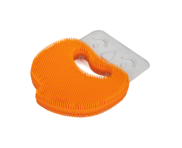 Kitchen Silicone Sponge Scrubber Brush with Scraper for Dishwashing