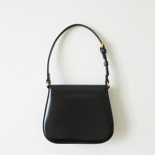 Classic Black Hand-Rubbed Grain Box Leather Bag