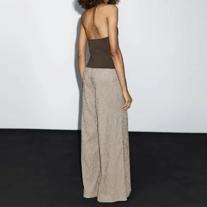 Women's minimalist workplace OL style striped casual pants